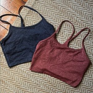 Aerie Navy and Red Women's Tops - The Hugger Recharge Least Support